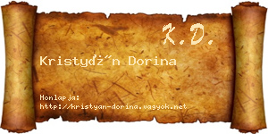 Kristyán Dorina névjegykártya